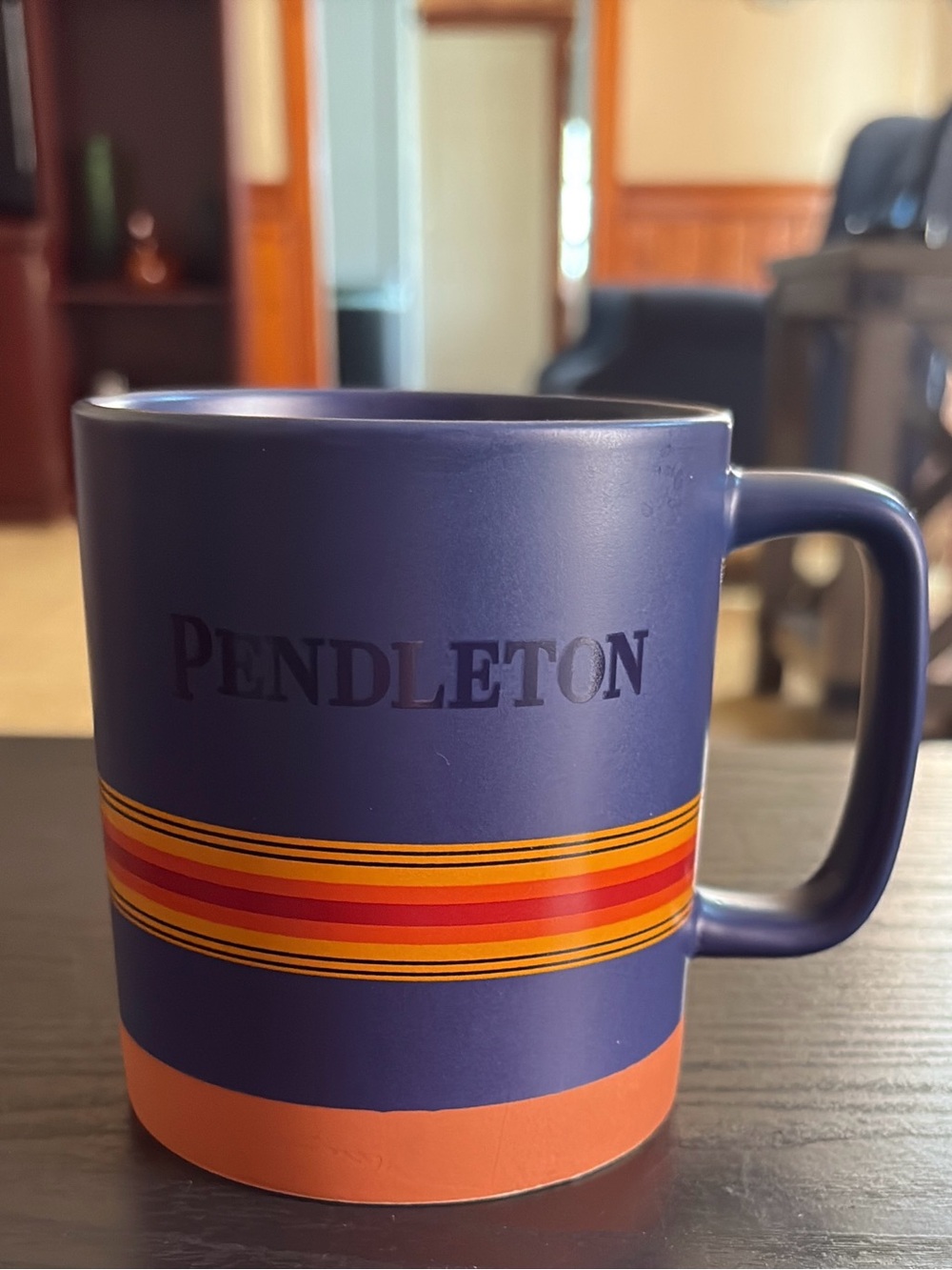 New Pendleton National Parks Blue Striped Stoneware Coffee Tea Mug 18 Oz
